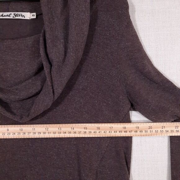 Michael Stars Womens Sweater Size XS Knit Trapeze Swing Cowl Neck Thumb Holes - Picture 8 of 12